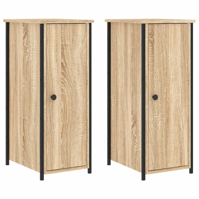 Comodini 2 pz Rovere Sonoma 32x42x80 cm in Legno Multistrato