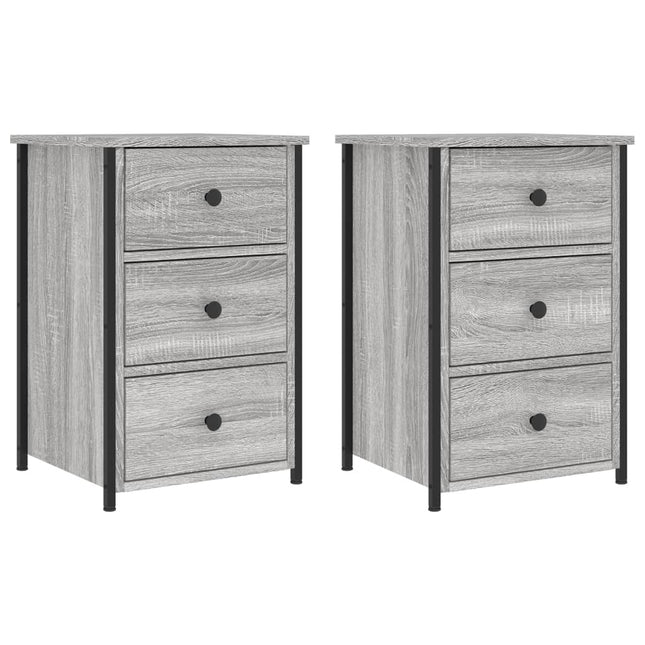 Comodini 2 pz Grigio Sonoma 40x36x60 cm in Legno Multistrato