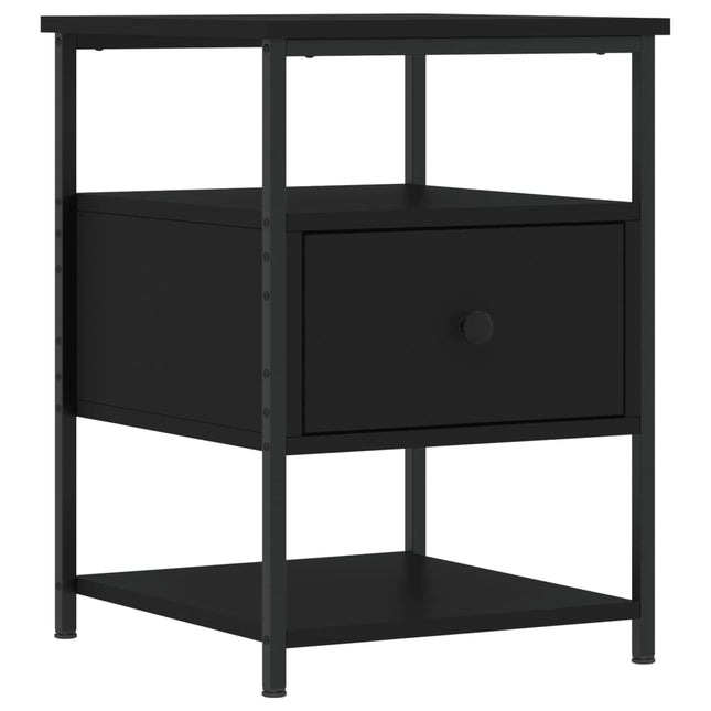 Comodino Nero 40x42x56 cm in Legno Multistrato