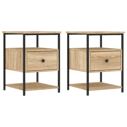 Comodini 2 pz Rovere Sonoma 40x42x56 cm in Legno Multistrato
