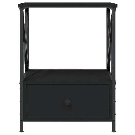Comodino Nero 50x41x65 cm in Legno Multistrato