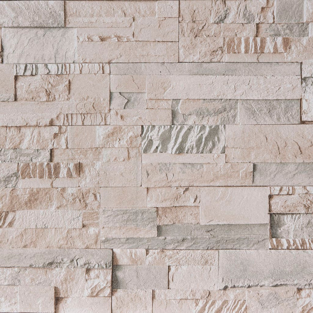 Carta da Parati 3D Pietra Grigio e Beige10x0,53 m Non Tessuto