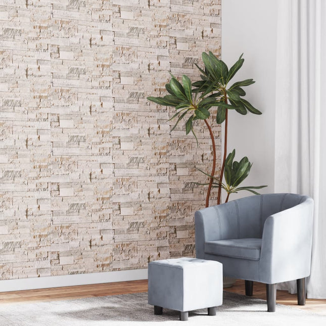 Carta da Parati 3D Pietra Grigio e Beige10x0,53 m Non Tessuto