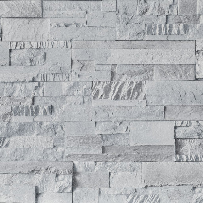 Carta da Parati 3D Pietra Grigio Chiaro 10x0,53 m Non Tessuto