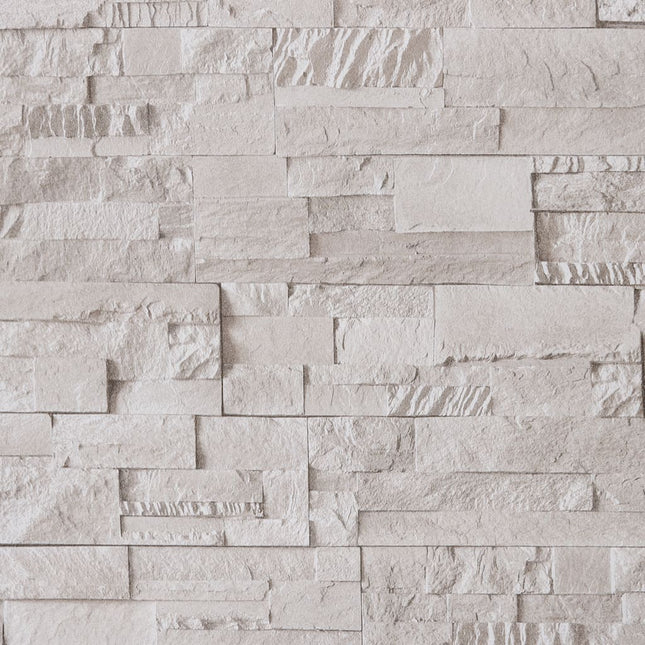 Carta da Parati 3D Effetto Pietra Crema 10x0,53 m Non Tessuto