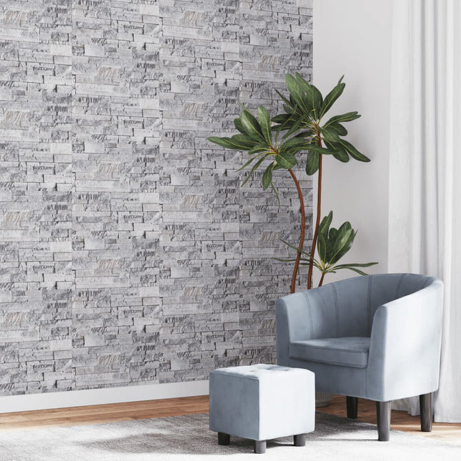 Carta da Parati 3D Pietra Grigio e Marrone 10x0,53m Non Tessuto