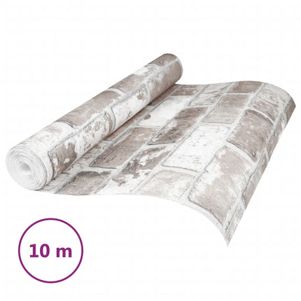 Carta da Parati 3D Motivo Mattoni Grigio 10x0,53 m Non Tessuto