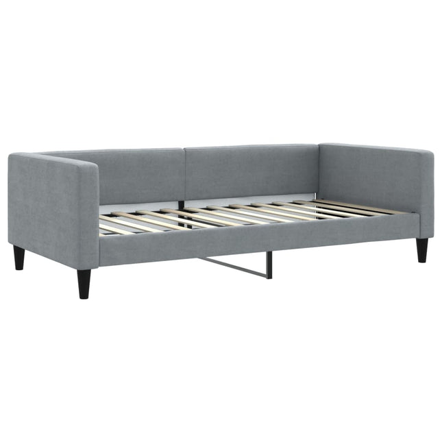 Letto da Giorno Grigio Chiaro 100x200 cm in Tessuto