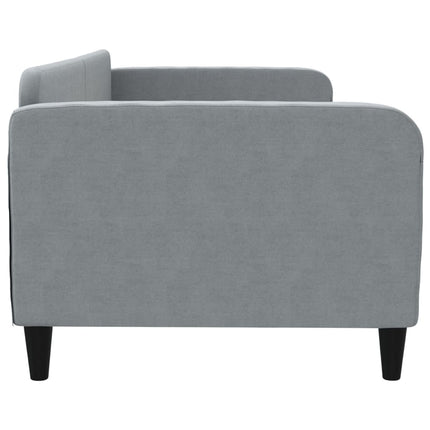 Letto da Giorno Grigio Chiaro 90x190 cm in Tessuto