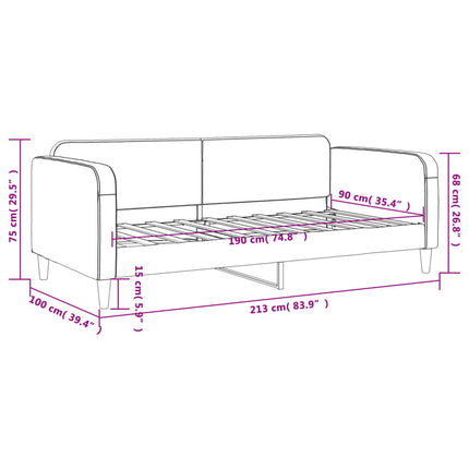 Letto da Giorno Grigio Scuro 90x190 cm in Tessuto