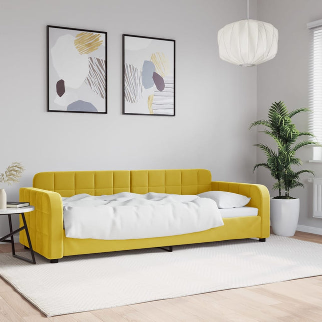 Letto da Giorno Giallo 80x200 cm in Velluto