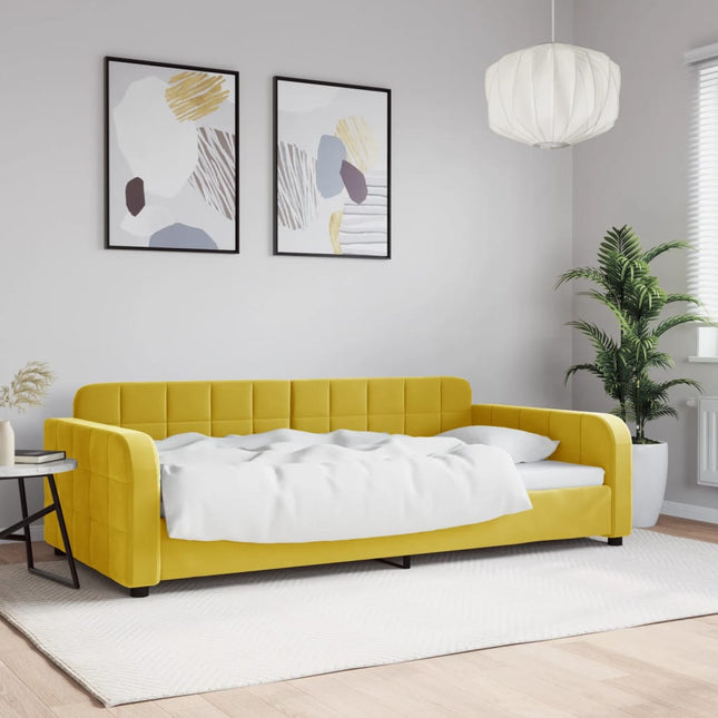 Letto da Giorno Giallo 100x200 cm in Velluto