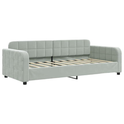 Letto da Giorno Grigio Chiaro 90x190 cm in Velluto