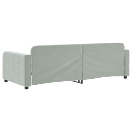 Letto da Giorno Grigio Chiaro 90x190 cm in Velluto