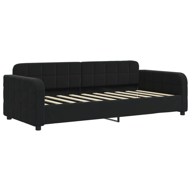 Letto da Giorno Nero 90x190 cm in Velluto