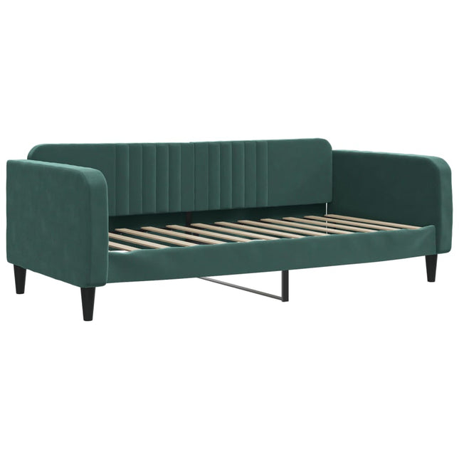 Letto da Giorno Verde Scuro 100x200 cm in Velluto