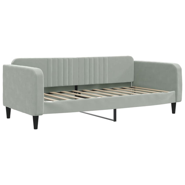 Letto da Giorno Grigio Chiaro 90x190 cm in Velluto