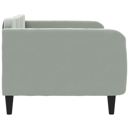 Letto da Giorno Grigio Chiaro 90x190 cm in Velluto
