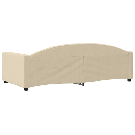 Letto da Giorno Crema 100x200 cm in Tessuto