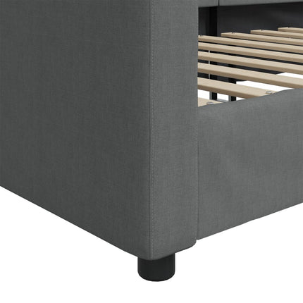 Letto da Giorno Grigio Scuro 90x190 cm in Tessuto