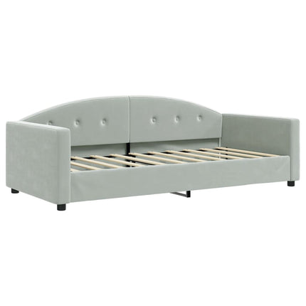 Letto da Giorno Grigio Chiaro 90x190 cm in Velluto