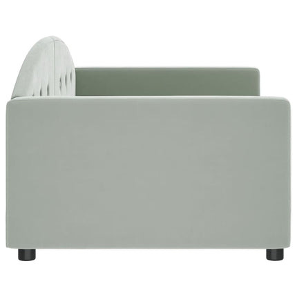 Letto da Giorno Grigio Chiaro 90x190 cm in Velluto
