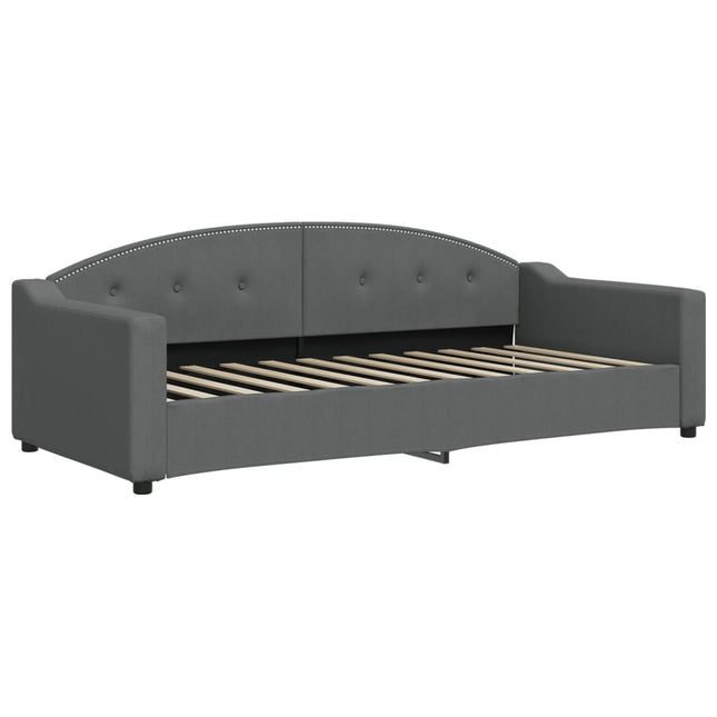 Letto da Giorno Grigio 90x200 cm in Tessuto