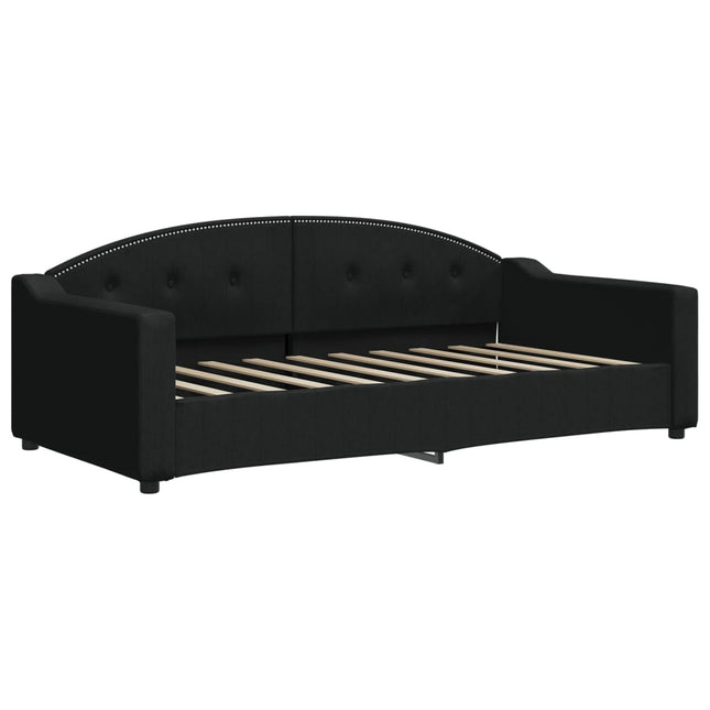 Letto da Giorno Nero 90x190 cm in Tessuto