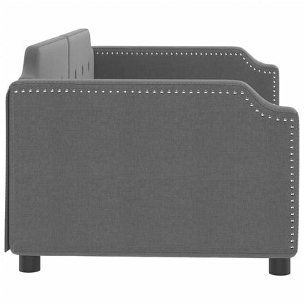 Letto da Giorno Grigio 90x200 cm in Tessuto