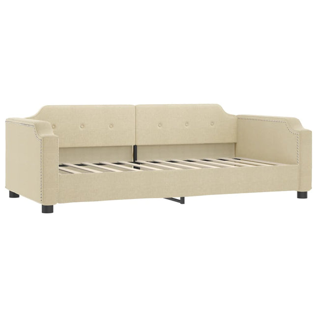Letto da Giorno Crema 100x200 cm in Tessuto