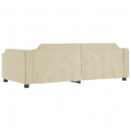 Letto da Giorno Crema 100x200 cm in Tessuto