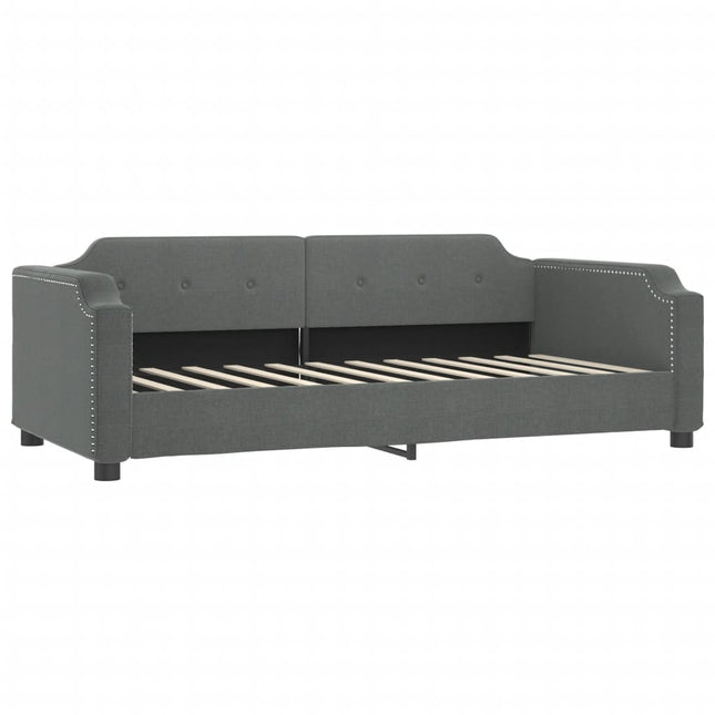 Letto da Giorno Grigio Scuro 90x190 cm in Tessuto