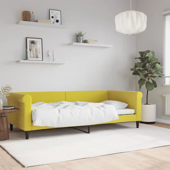 Letto da Giorno Giallo 90x200 cm in Velluto