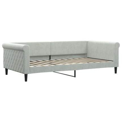 Letto da Giorno Grigio Chiaro 100x200 cm in Velluto