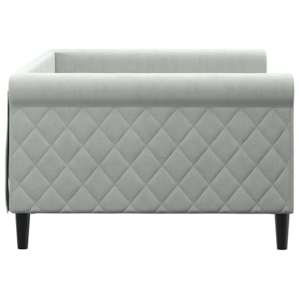 Letto da Giorno Grigio Chiaro 100x200 cm in Velluto