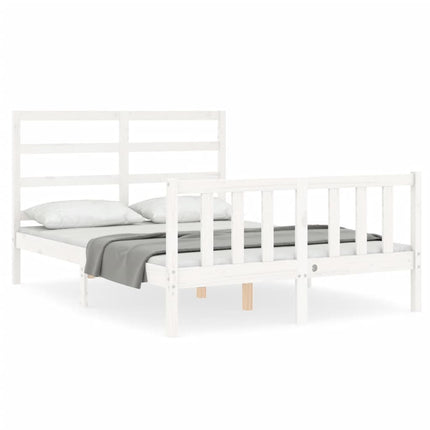 Letto senza Materasso Bianco 140x190 cm Legno Massello di Pino