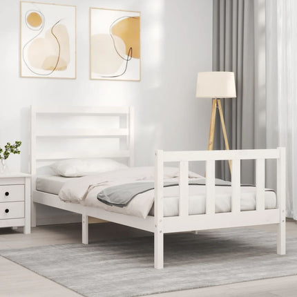 Giroletto senza Materasso Bianco 90x200 cm Legno Massello Pino