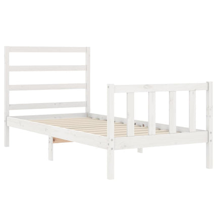 Giroletto senza Materasso Bianco 90x200 cm Legno Massello Pino