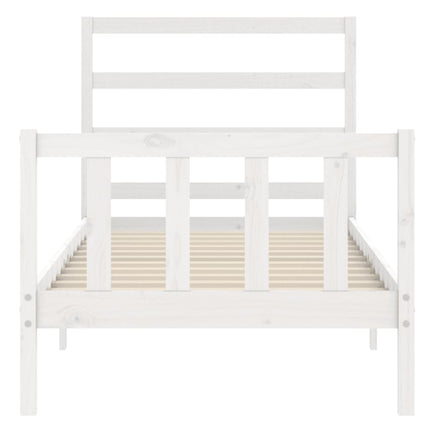 Giroletto senza Materasso Bianco 90x200 cm Legno Massello Pino