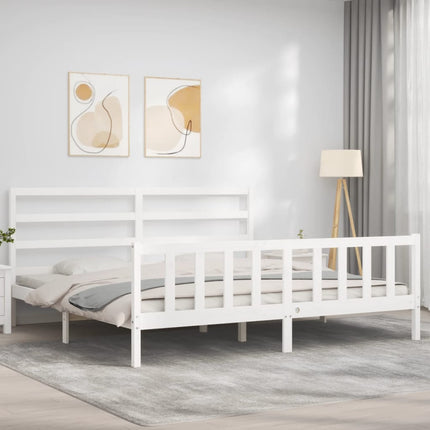 Giroletto senza Materasso Bianco 200x200 cm Legno Massello Pino