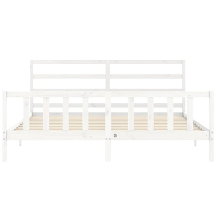 Giroletto senza Materasso Bianco 200x200 cm Legno Massello Pino