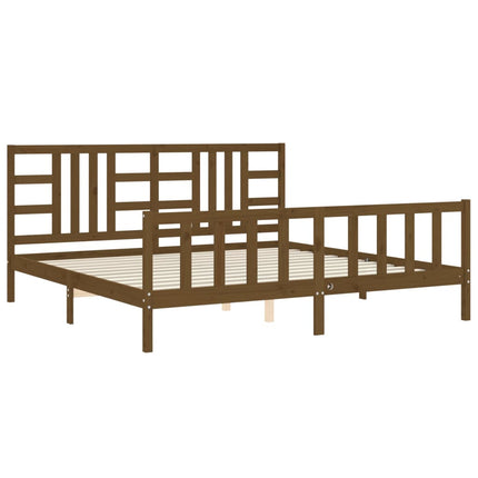 Giroletto con Testiera ambra 200x200 cm in Legno Massello