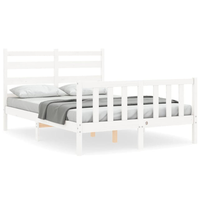 Letto senza Materasso Bianco 140x190 cm Legno Massello di Pino