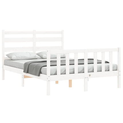 Letto senza Materasso Bianco 140x190 cm Legno Massello di Pino