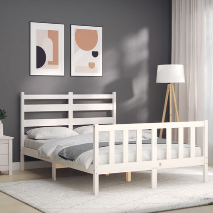 Letto senza Materasso Bianco 140x190 cm Legno Massello di Pino