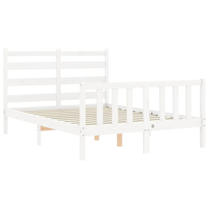 Letto senza Materasso Bianco 140x190 cm Legno Massello di Pino