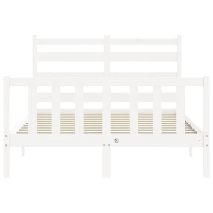 Letto senza Materasso Bianco 140x190 cm Legno Massello di Pino