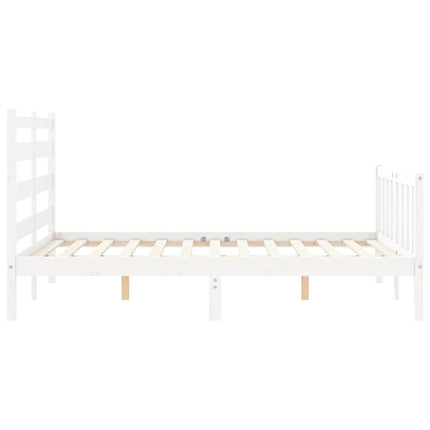 Letto senza Materasso Bianco 140x190 cm Legno Massello di Pino