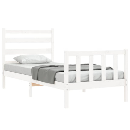 Giroletto senza Materasso Bianco 90x200 cm Legno Massello Pino