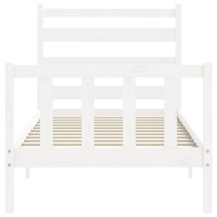 Giroletto senza Materasso Bianco 90x200 cm Legno Massello Pino